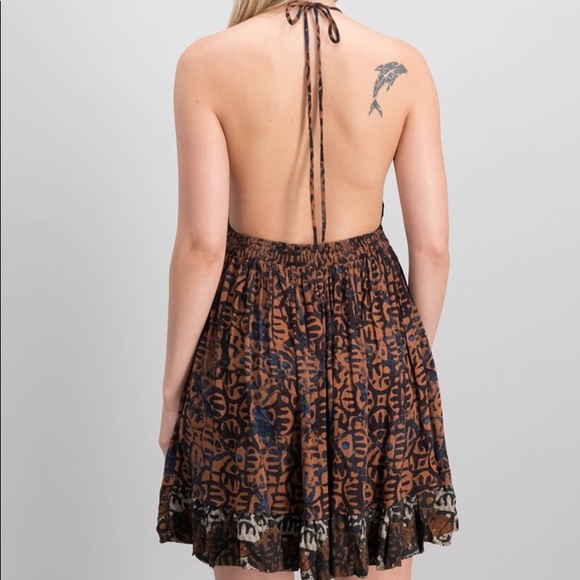 Free People Beach Day Halter Dress MEDIUM - Picture 3 of 3
